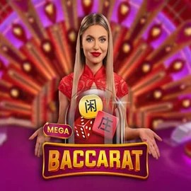Mega Baccarat slot icon by Pragmatic Play, available at Wildroyal Casino
